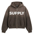 Faded Brown OG Supply Zip-Up Hoodie